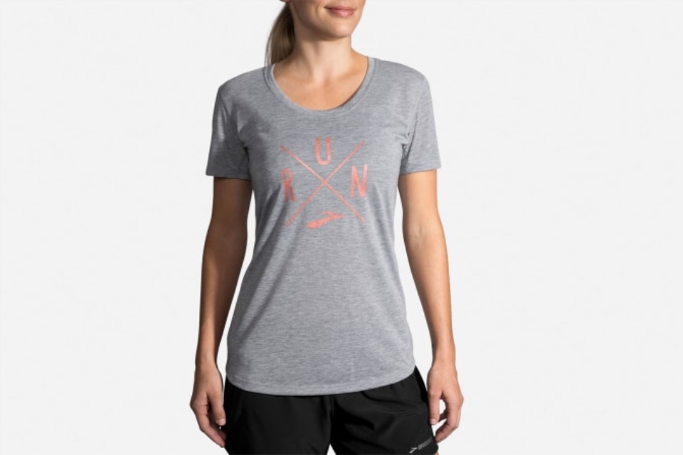 ディスタンス グラフィック Tシャツ ヘザー アッシュラン ブルックス